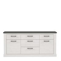 Komoda Montreal, Bela, Barva Pinije - črna/bela, Konvencionalno, kovina/leseni material (185,4/86,6/41,4cm) - Premium Living
