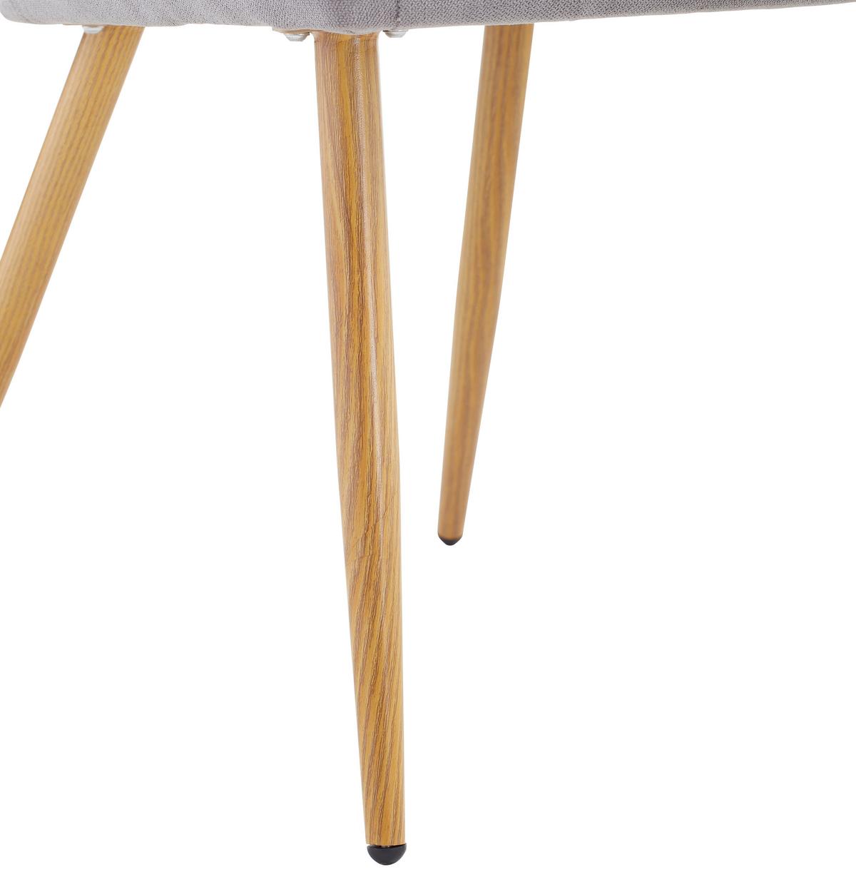KRZESŁO Z PODŁOKIETNIKAMI DROPS - kolor dębowy/szary, Modern, metal/tkanina (57/82/60cm) - MID.YOU