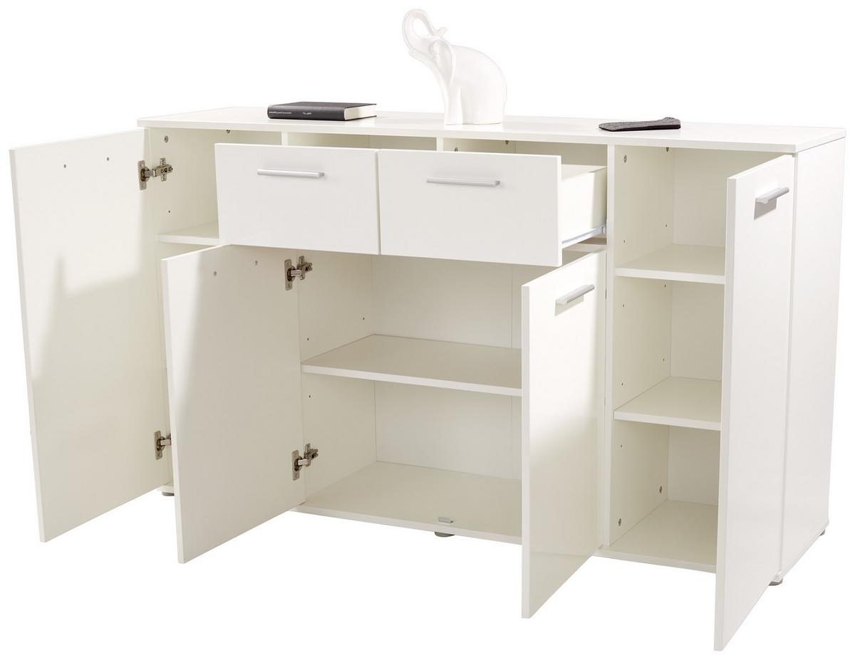 Komoda Christian New 3 - bijela/boje aluminija, Moderno, drvni materijal/plastika (160/85/35cm) - Modern Living