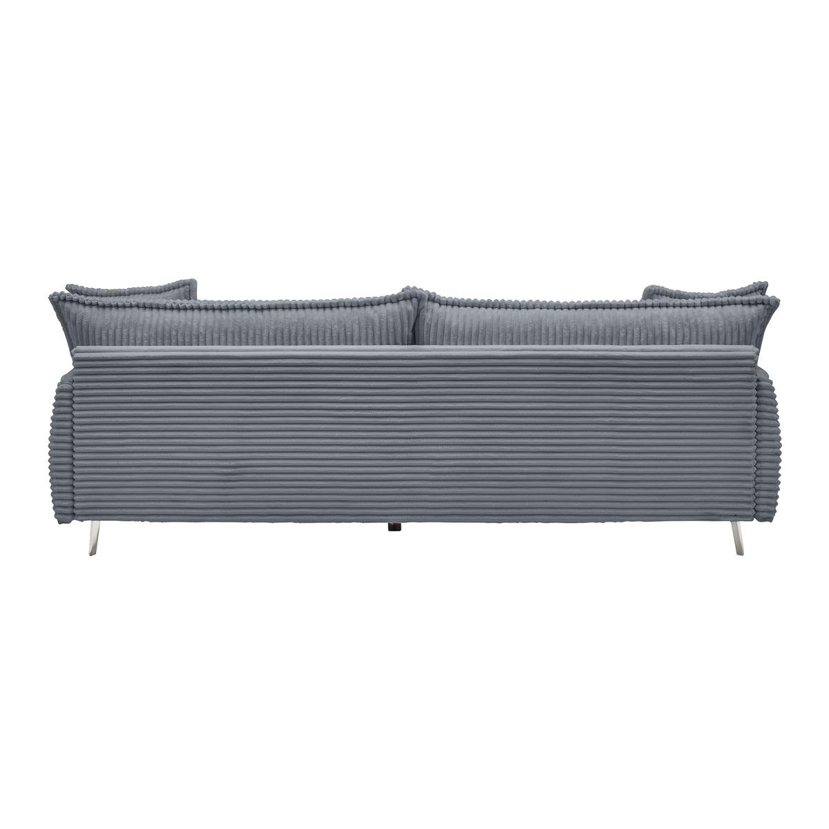 Bigsofa Kiss Dunkelgrau - Chromfarben/Dunkelgrau, MODERN, Holz/Metall (241/90/117cm) - Based