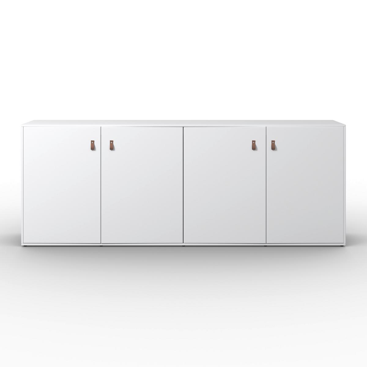 Comodă cu uși MICK - alb, Modern (180/69,5/40cm) - Bessagi Home