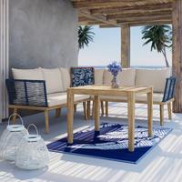 Kerti Garnitúra Julina - akáciaszínű/krémszínű, Modern, textil/fa (205/76/72cm) - Bessagi Garden