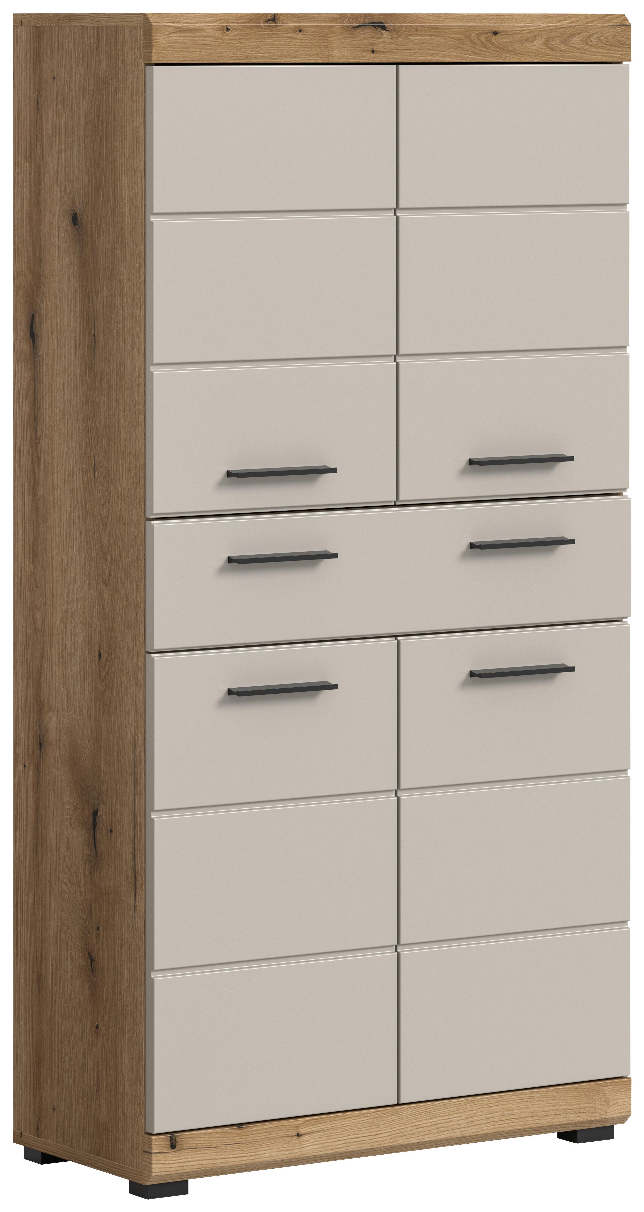 Midischrank Scout ca. 74x141 cm Kaschmir - Kaschmir/Schwarz, MODERN, Holzwerkstoff/Kunststoff (74/141/31cm) - MID.YOU