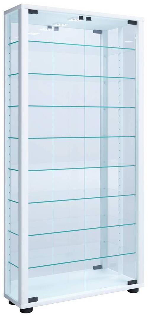 Hängevitrine Vitrosa ca. 59x114x18 cm Weiß - Schwarz/Weiß, MODERN, Glas/Holzwerkstoff (59/114,3/18cm) - MID.YOU