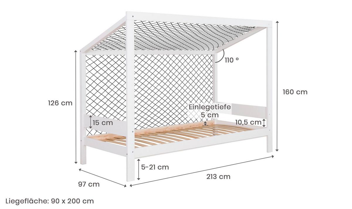 Postelja S Predalom Soccer, Bela, Pravi Les, 90x200cm - bela/naravne barve, Moderno, tekstil/les (90/200cm) - MID.YOU