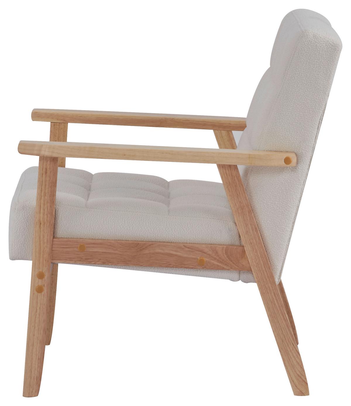 FOTEL NOELLE - kolor naturalny/biały, Trend, tkanina/drewno (64/77,5/67cm) - P & B
