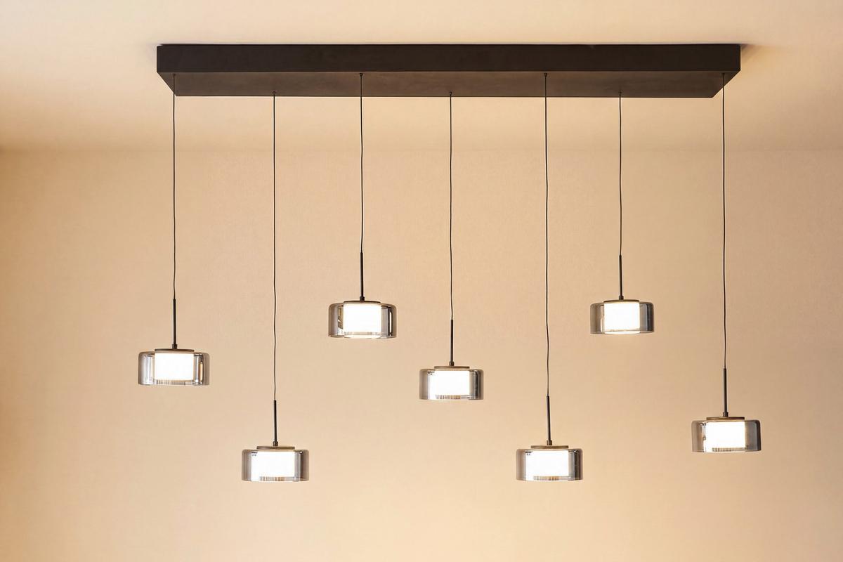 LAMPA WISZĄCA LED 2115-18 - czarny, Design, tworzywo sztuczne/metal (126/21/180cm) - Paul Neuhaus