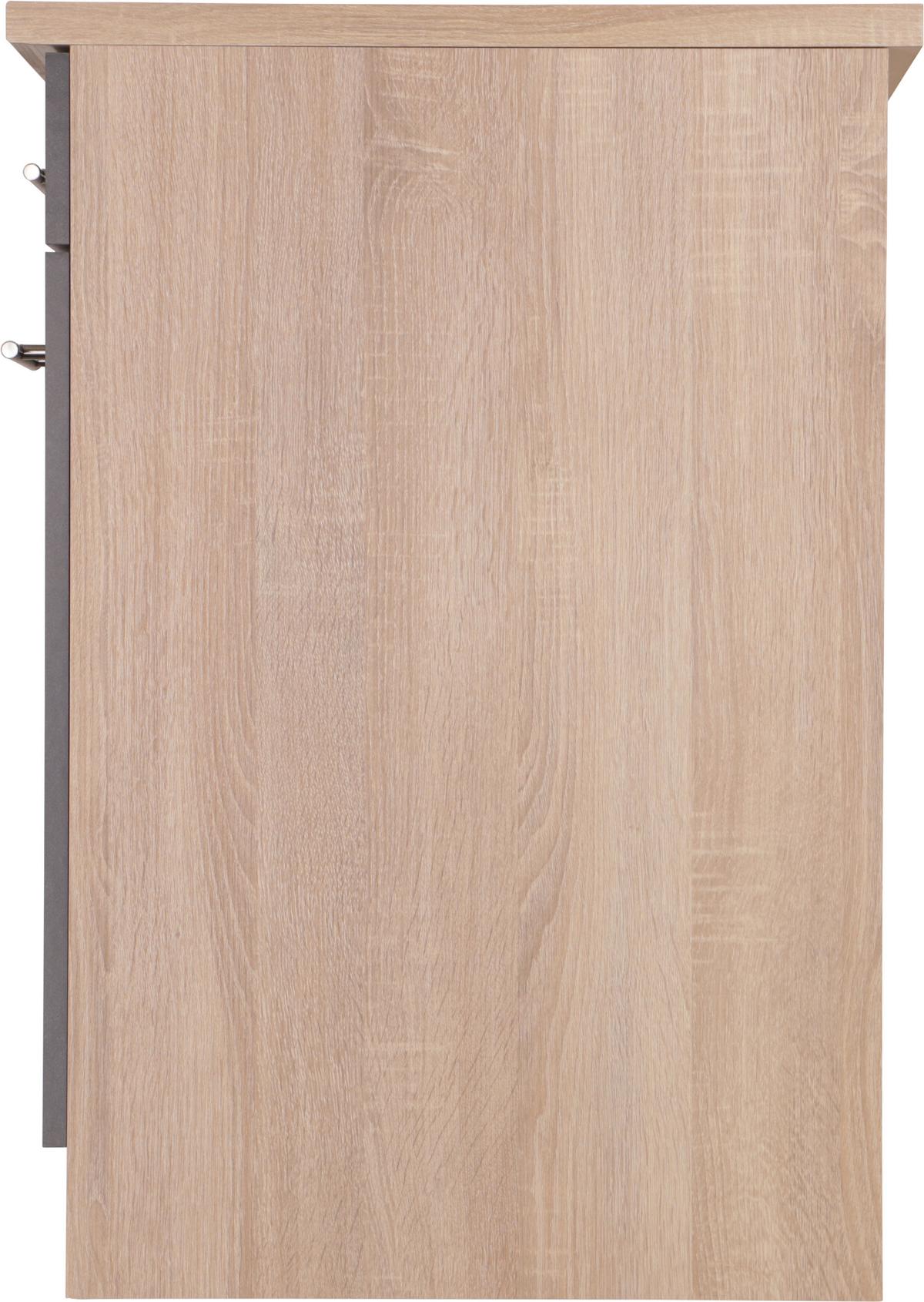 Kuhinjska Spodnja Omarica Merle, Barva Hrasta, Siva - srebrne barve/siva, Basics, kovina/leseni material (50/84,8/60cm) - Respekta