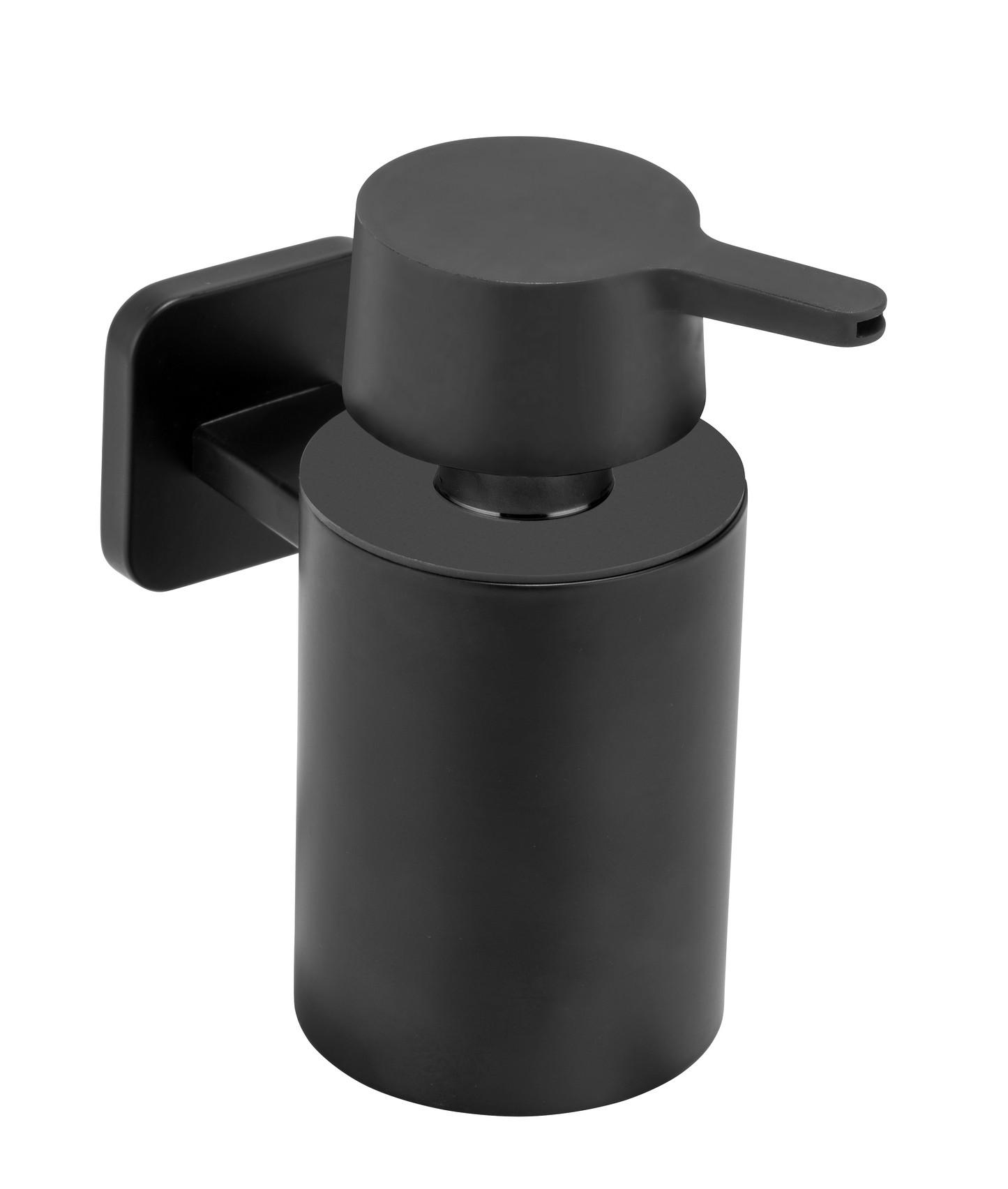 Dozator săpun Porto - negru, Konventionell, plastic/metal (9,5/11,5/14,5cm) - Wenko