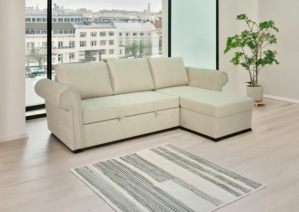 Kutna Garnitura Oslo - krem, Romantično / ladanjski, tekstil (260/85/155cm) - Modern Living