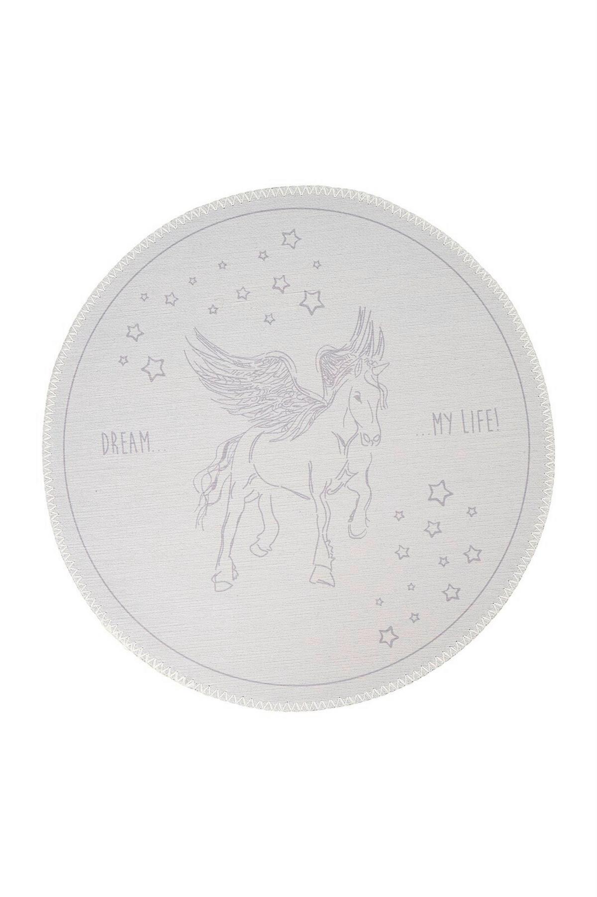 FLACHWEBETEPPICH BAMBINI 225 GRAU Ø 160CM RUND - Grau, Design, Textil (160/160cm) - Kayoom