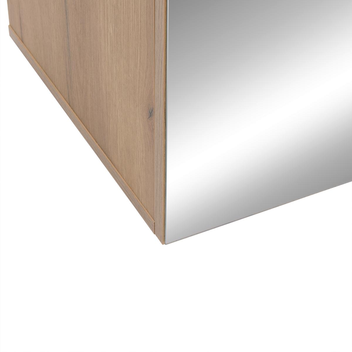 Hochschrank Basix Eichefarben ca. 30x185x39,6cm - Eichefarben/Schwarz, Basics, Glas/Holzwerkstoff (30/185/39,6cm) - Mömax