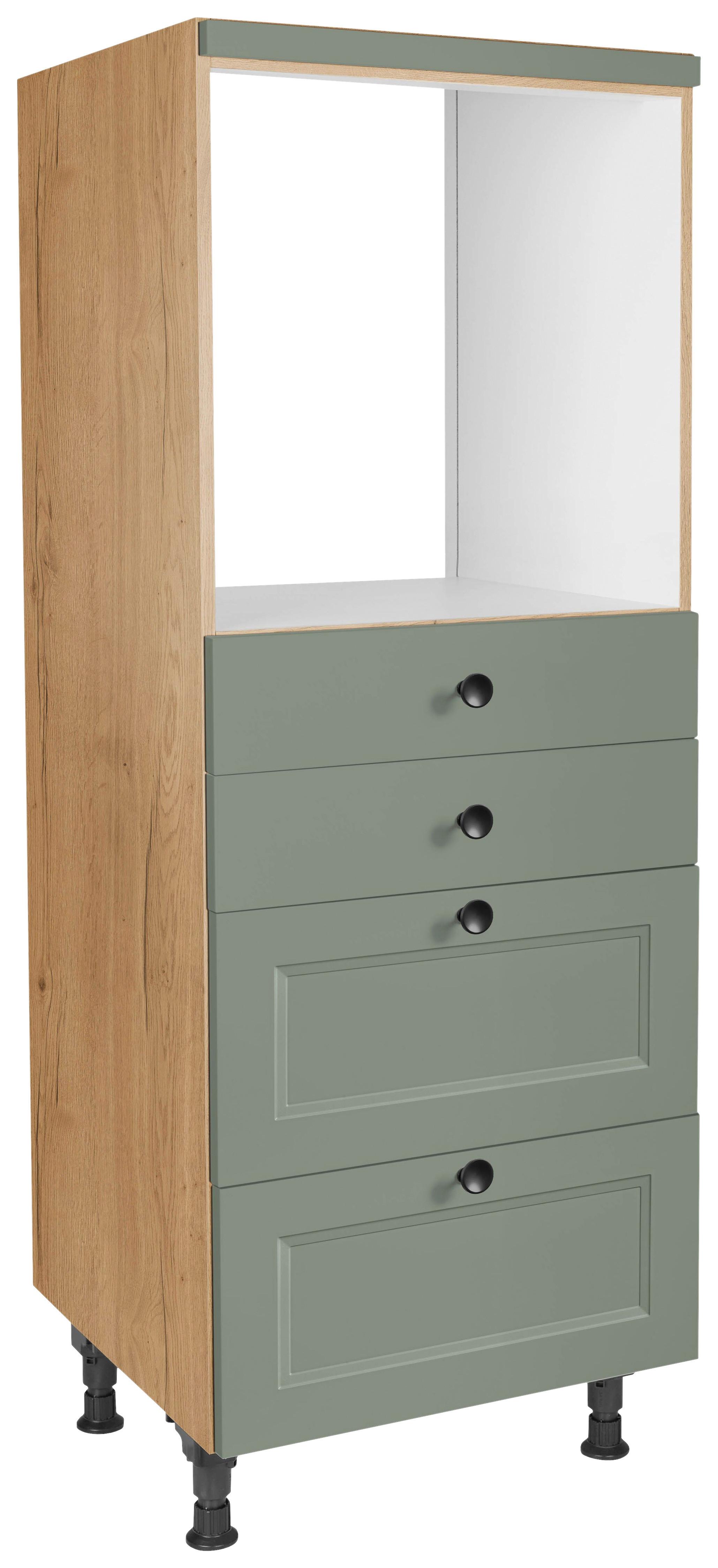 Geräteumbauschrank Cascada Grün - Eichefarben/Schwarz, MODERN, Holzwerkstoff/Metall (60/168/58cm) - Nobilia