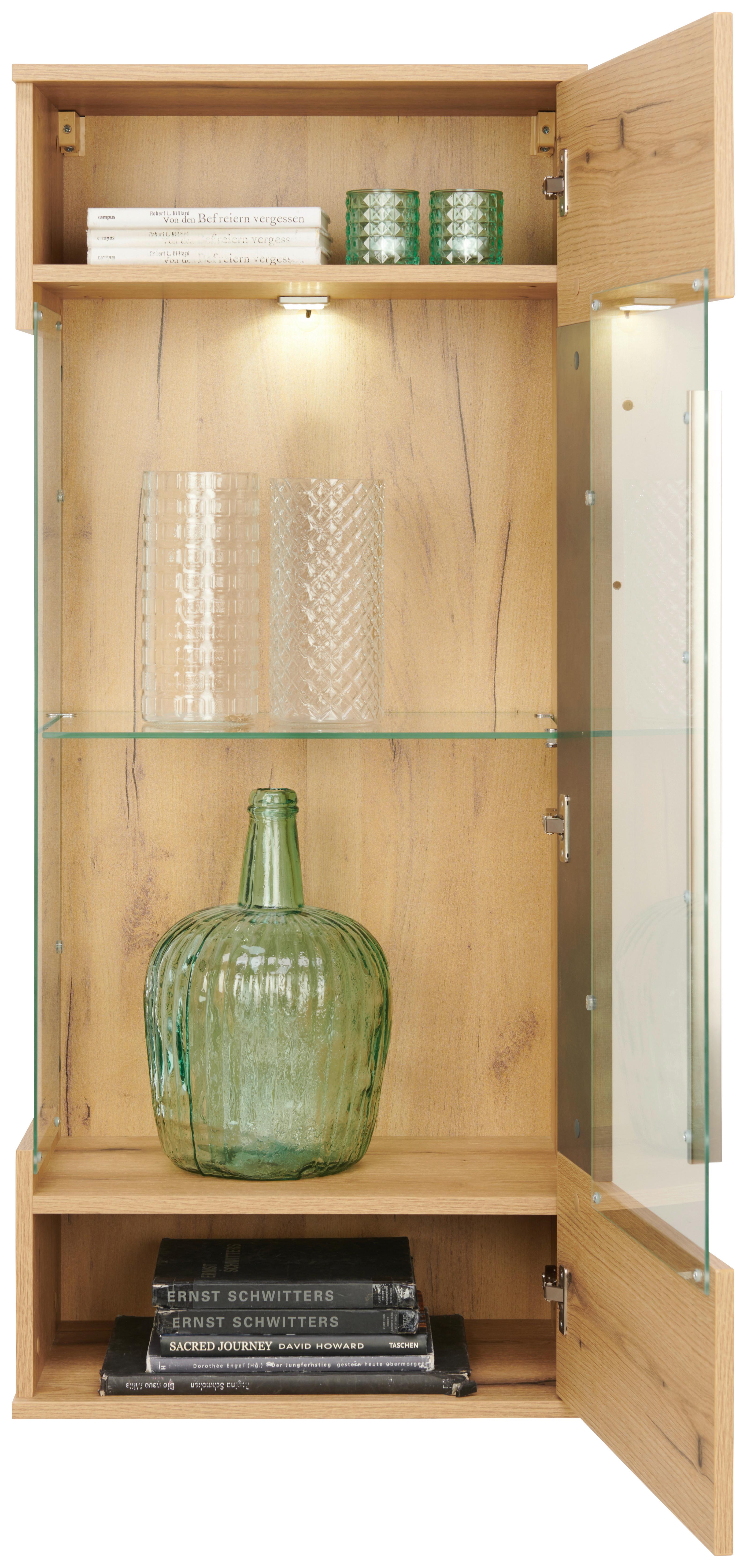 Vitrină suspendată LIMIT - Modern, sticlă/material pe bază de lemn (53/125/35cm) - Modern Living