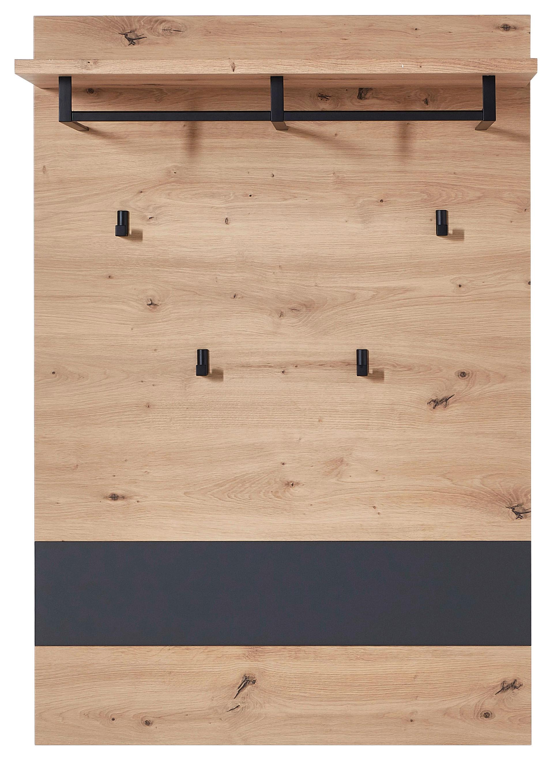 Garderobenpaneel ca. 80x118x30cm - Eichefarben/Graphitfarben, MODERN (80/118/30cm) - Modern Living