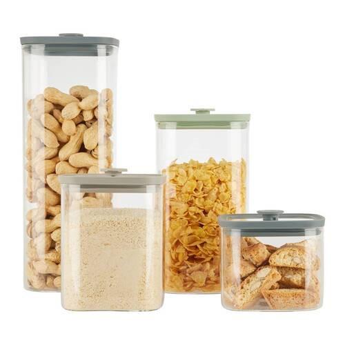 GLASBURK SELINA - CA. 1L - klar/grön, Modern, glas/plast (10,3/12,8/10,3cm) - Modern Living
