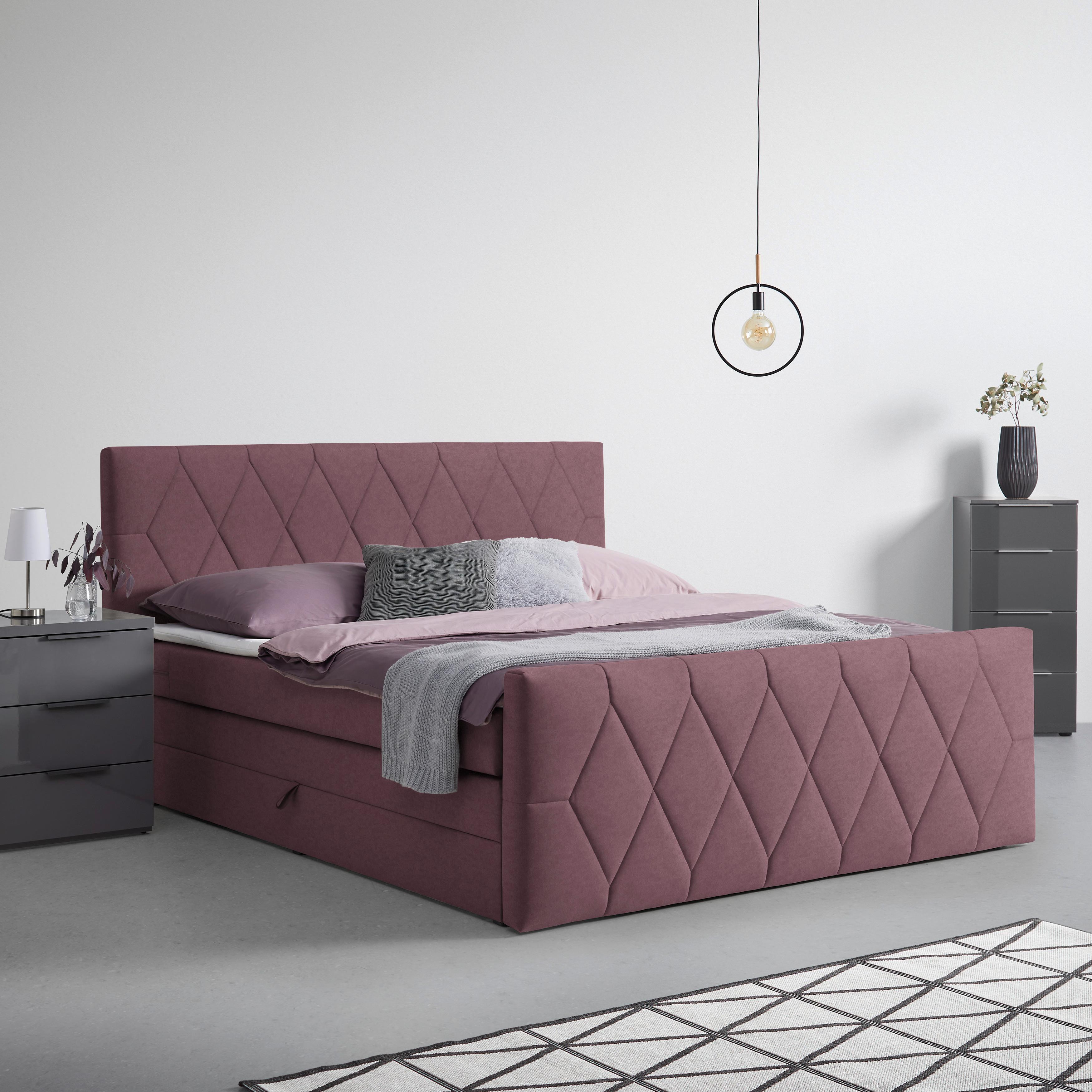 Boxspringbett Josie B Braun ca. 160x200cm - Schwarz/Braun, KONVENTIONELL, Holz/Holzwerkstoff (160/200cm) - Mömax