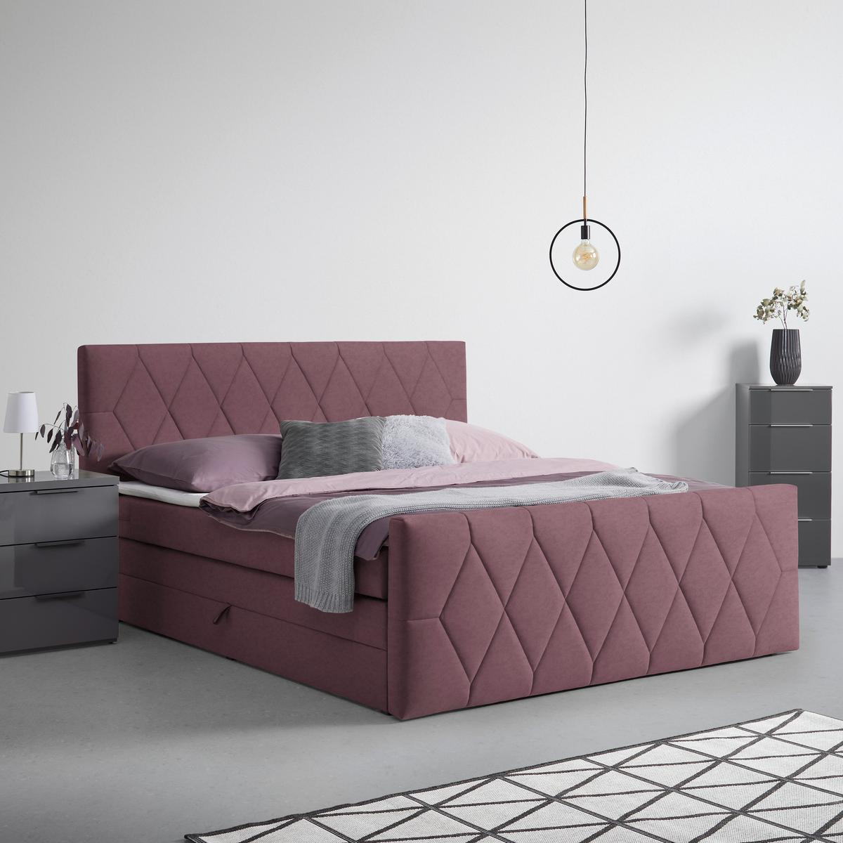 Boxspringbett Josie B Braun ca. 180x200cm - Schwarz/Braun, KONVENTIONELL, Holz/Holzwerkstoff (180/200cm) - Mömax