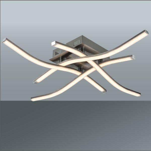 LED-Deckenleuchte Ada, max. 1x15 Watt - Chromfarben, KONVENTIONELL, Kunststoff/Metall (47,5/8,8cm) - Modern Living