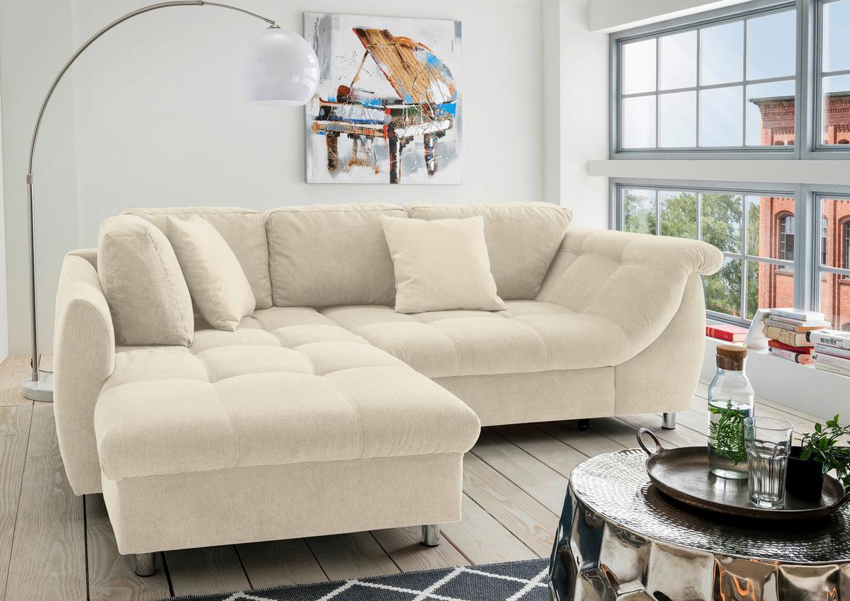 Sedežna Garnitura Agira, Bež, Ležišče - barve kroma/bež, Design, tekstil (190/250cm) - Modern Living