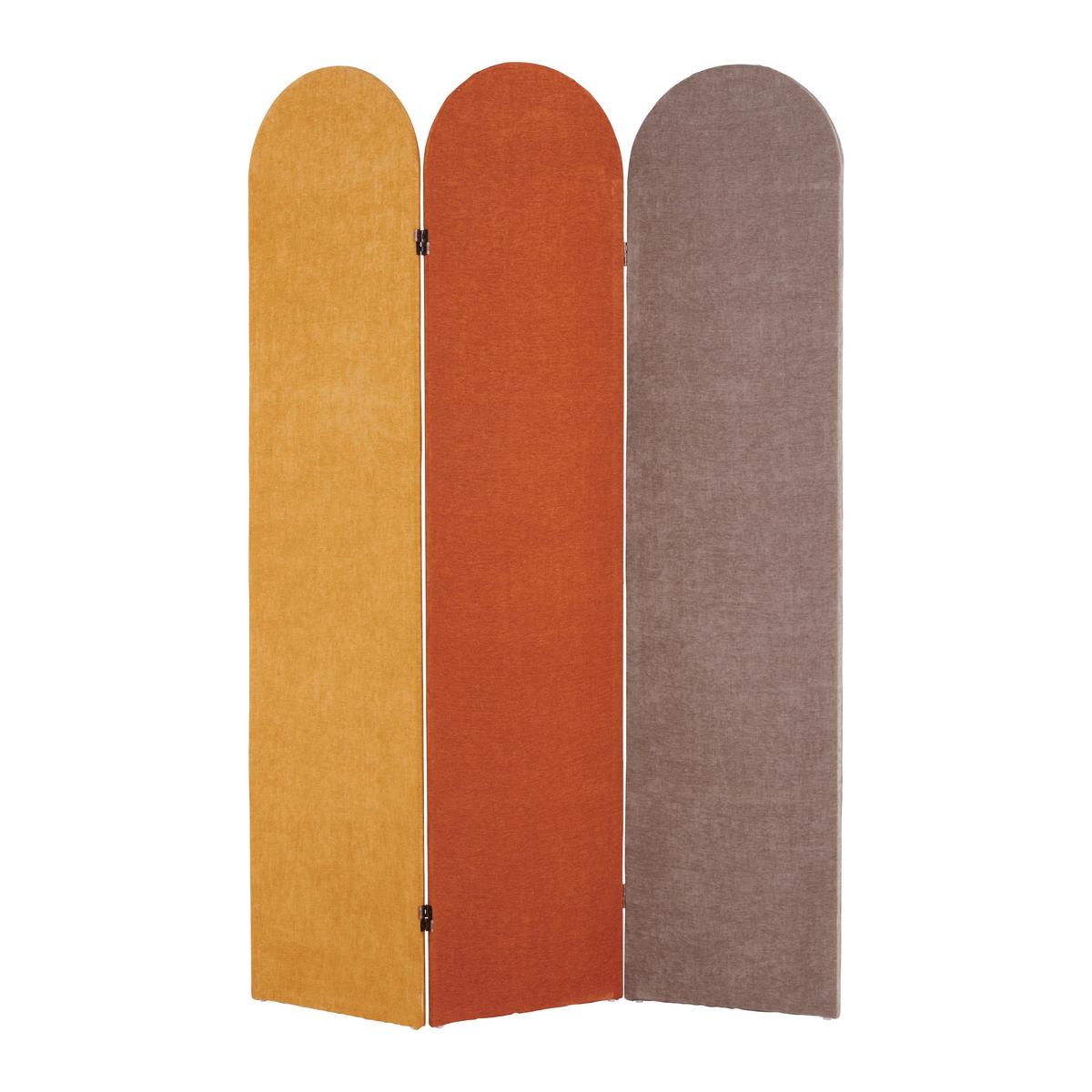 Paravent Didi Braun/Gelb/Grau - Gelb/Braun, KONVENTIONELL, Holz/Textil (120/170/2cm) - Mömax