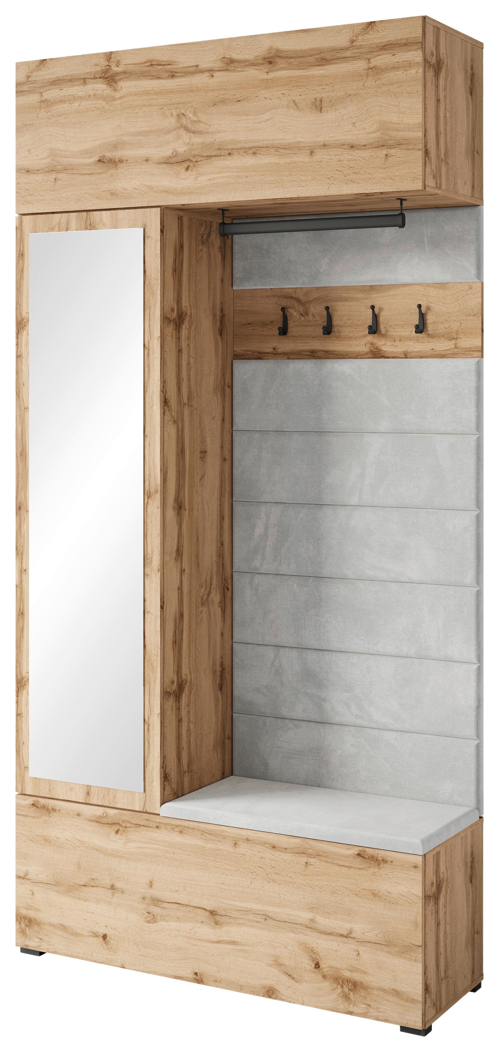Garderobe Tejo ca. 115x232 cm Eiche Wotan - Eiche Wotan, Trend, Holzwerkstoff (115/231,9/37,5cm) - Livetastic