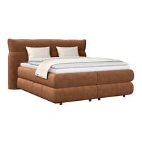 Boxspring Krevet Carmelo - bakrene boje/crna, Trend, tekstil/plastika (180/200cm) - Premium Living