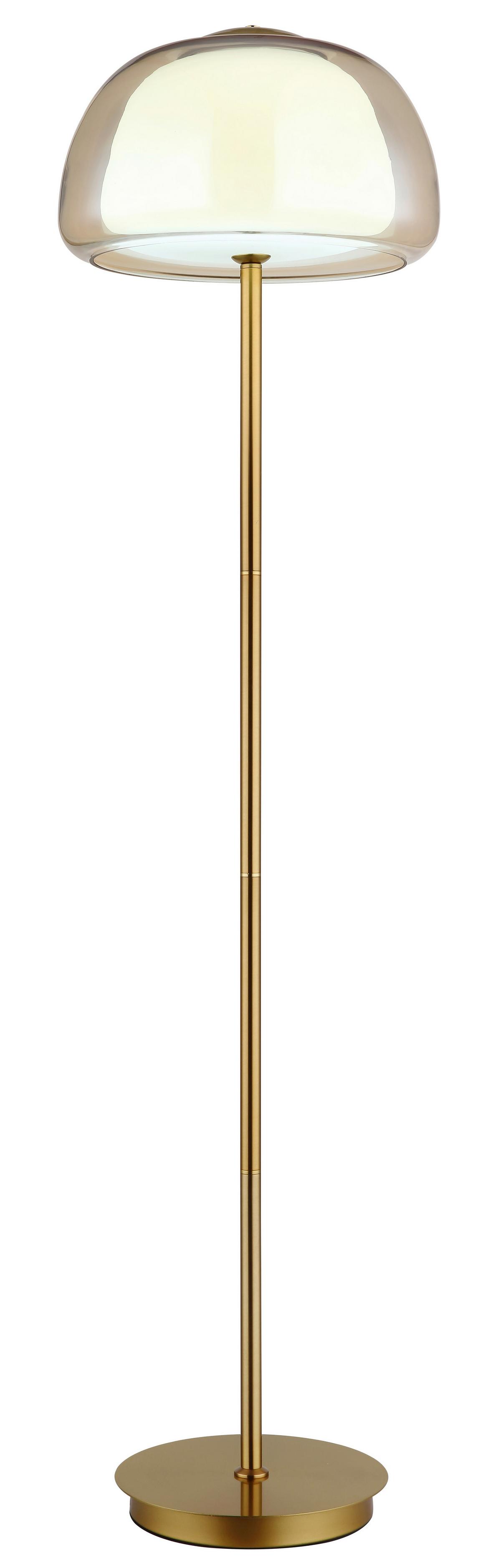 Led Podna Svjetiljka Avila - bijela/zlatne boje, Design, staklo/metal (38/150cm) - Globo