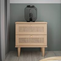 Noćni Ormarić Calasetta - boje hrasta/zlatne boje, Natur, drvni materijal/metal (50,4/60,9/34,8cm) - Zandiara