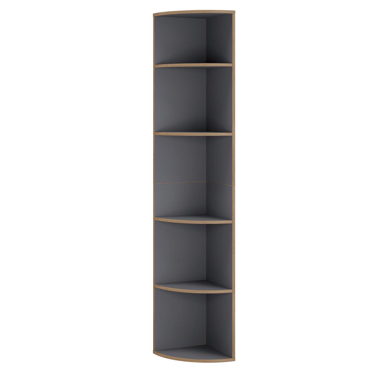 Eckregal Salia Anthrazit/Honigeiche - Honigeiche/Anthrazit, Design, Holzwerkstoff/Kunststoff (33/183/33cm) - Livetastic