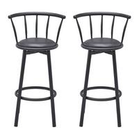 Barhocker-Set Fabio Schwarz Lederlook Gepolstert - Schwarz, MODERN, Holz/Textil (43/96/52cm) - Bessagi Home