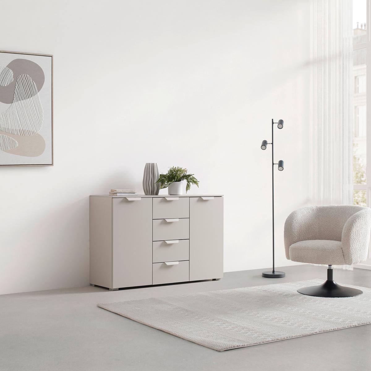 Kommode Briona Champagnerfarben - Champagner, KONVENTIONELL, Holzwerkstoff/Metall (120/80/42cm) - Premium Living