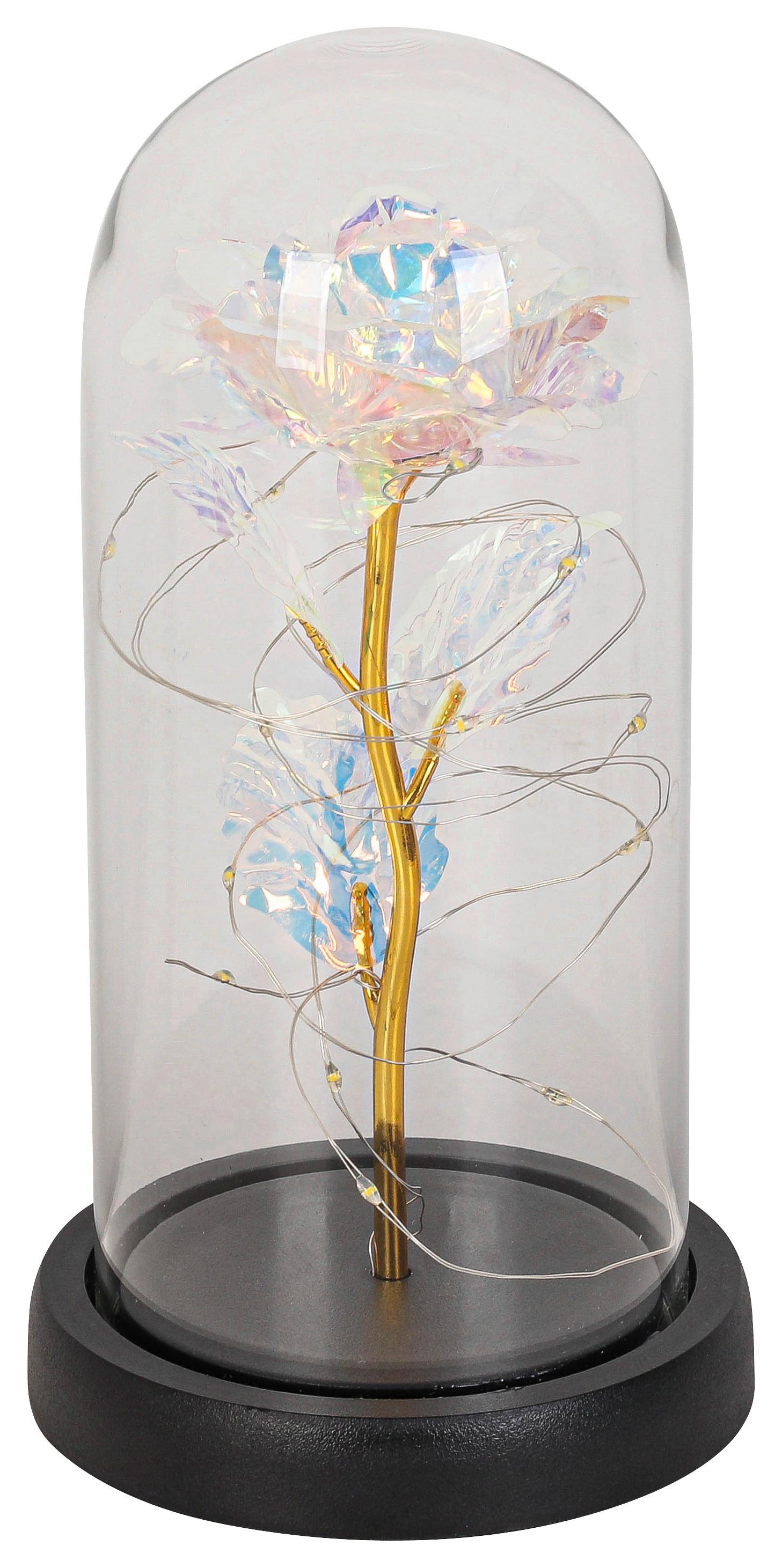 LED-DEKORATIONSLAMPA FLOWI - svart/transparent, Modern, plast (11/21cm) - Mömax