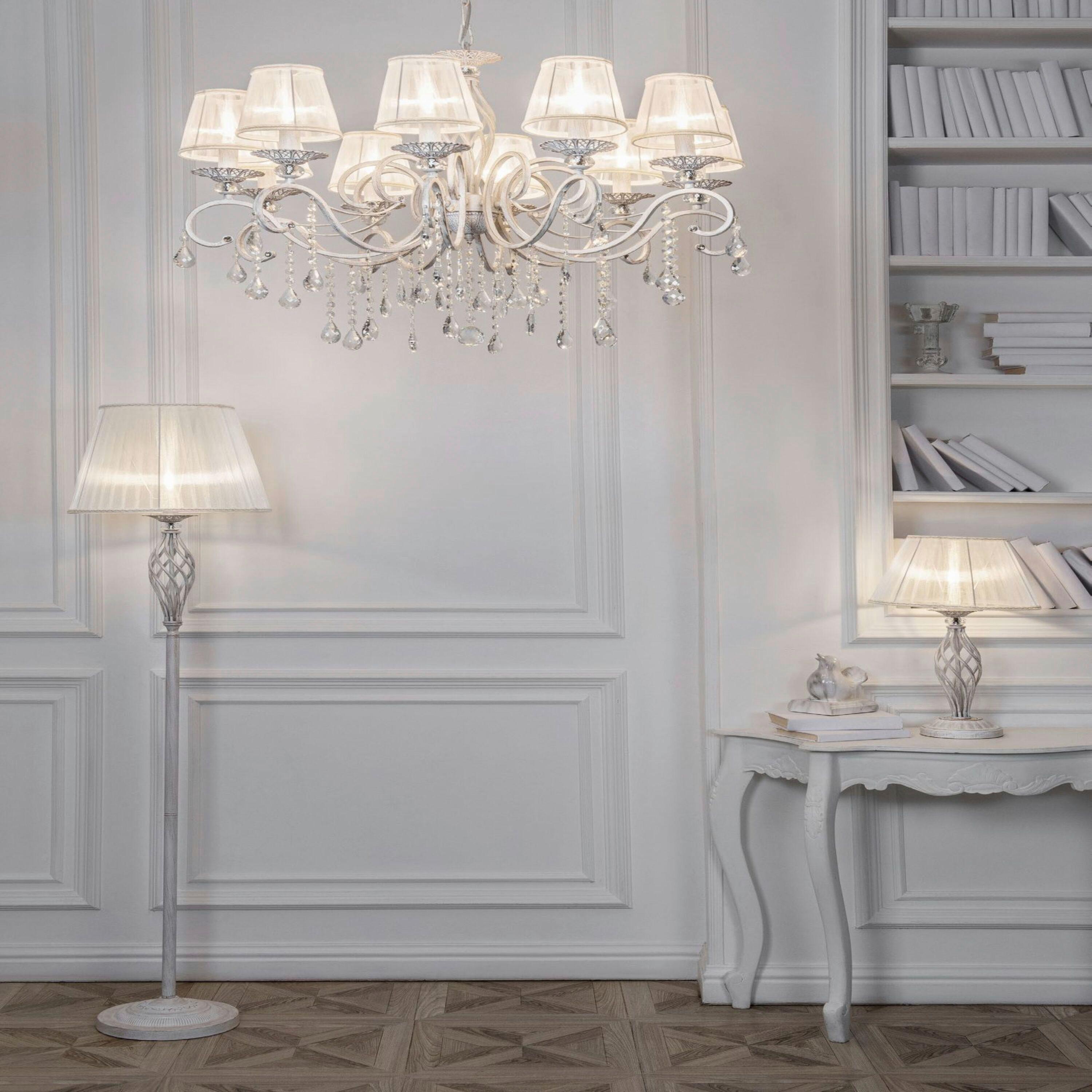 Kronleuchter Grace Weiß max. 40 Watt - Weiß, Basics, Glas/Textil (85/64/85cm) - MAYTONI