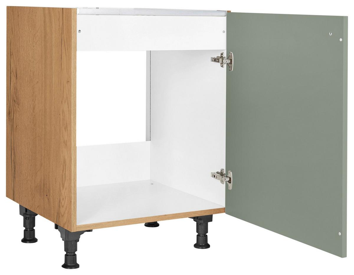 Spülenunterschrank Cascada Grün - Eichefarben/Schwarz, MODERN, Holzwerkstoff/Metall (60/87/56cm) - Nobilia