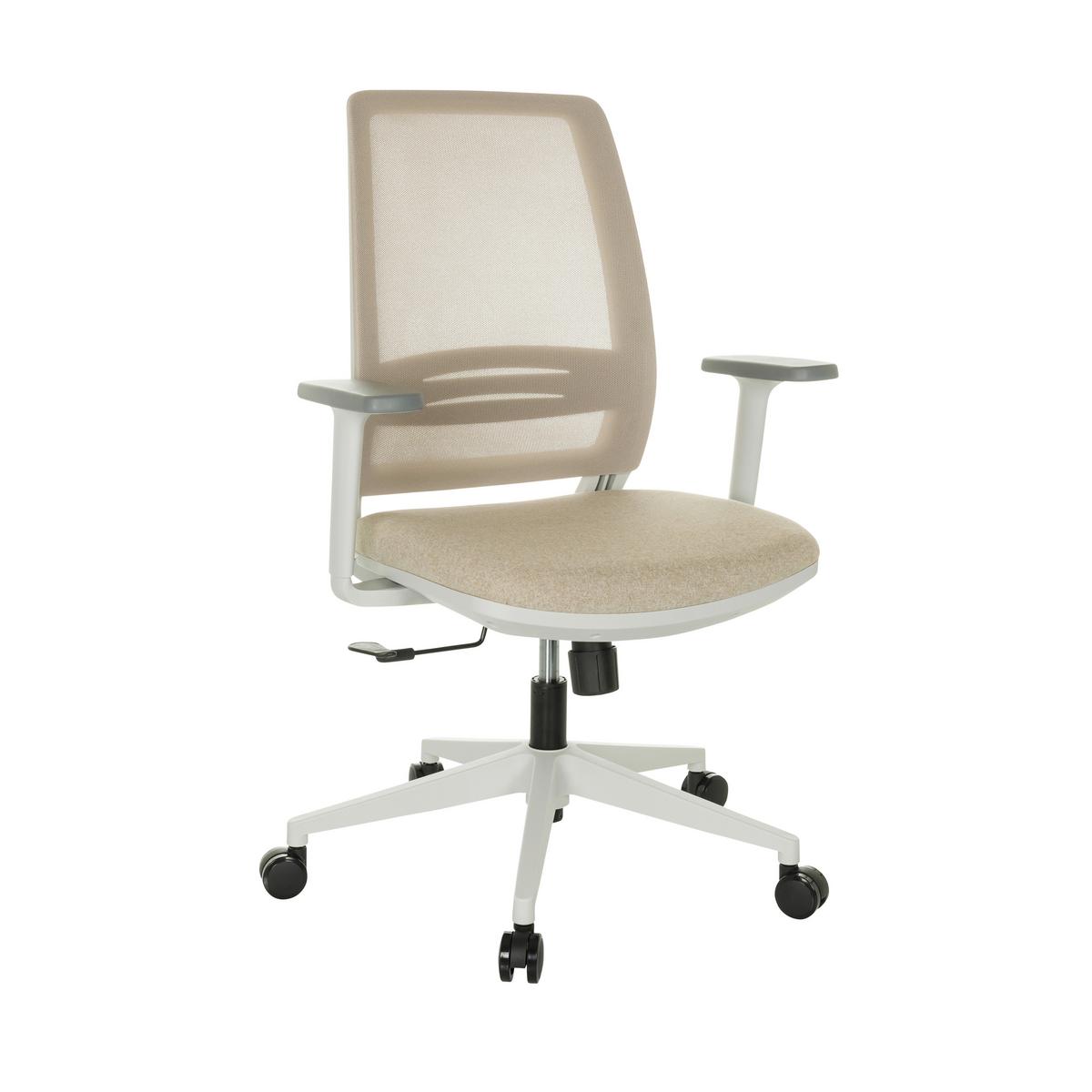 Pisarniški Stol Profondo Eco W, Bež - bela/bež, Basics, umetna masa/tekstil (68/98,5-108,5/56cm) - MID.YOU