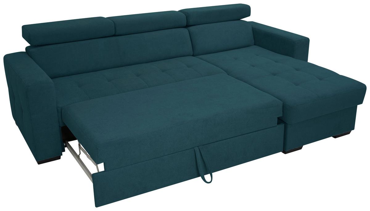 Kutna Garnitura Marco - boje petroleja/crna, Konvencionalno, drvni materijal/drvo (238/78-94/170cm) - Modern Living