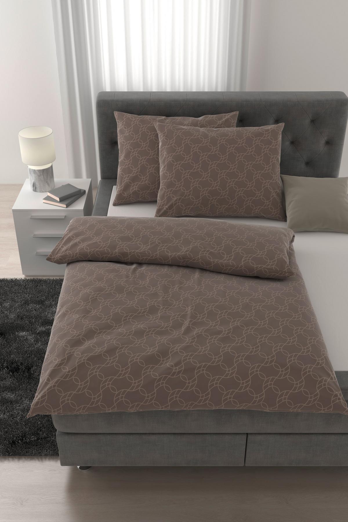 Posteljnina Arc Xxl - rjavosiva, Romantika, tekstil (200/200cm) - Mömax