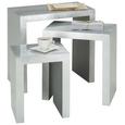 Beistelltischset in Silberfarben, 3-teilig - Silberfarben, LIFESTYLE, Holzwerkstoff (61/47/34/60/52/44/32/30/28cm) - Mömax modern living