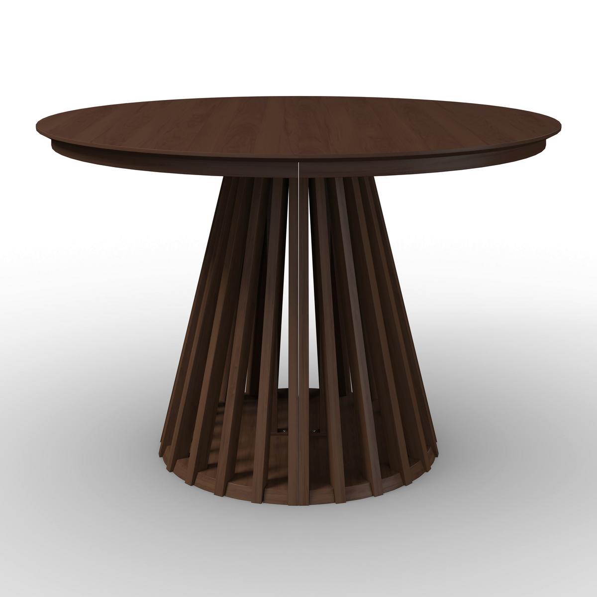 Ausziehtisch Ennio Walnussfarben Echtholz rund - Walnussfarben, MODERN, Holz/Holzwerkstoff (150/75/120cm) - Bessagi Home