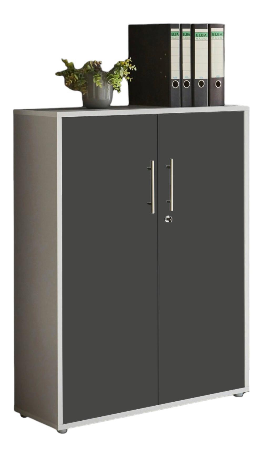 AKTENSCHRANK OFFICE EDITION - Anthrazit/Grau, MODERN, Holzwerkstoff (84,4/113,6/33cm) - MID.YOU