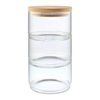 Vorratsdosenset Hedvig Naturfarben/Klar, 4-teilig - Klar/Naturfarben, MODERN, Glas/Holz - Mömax