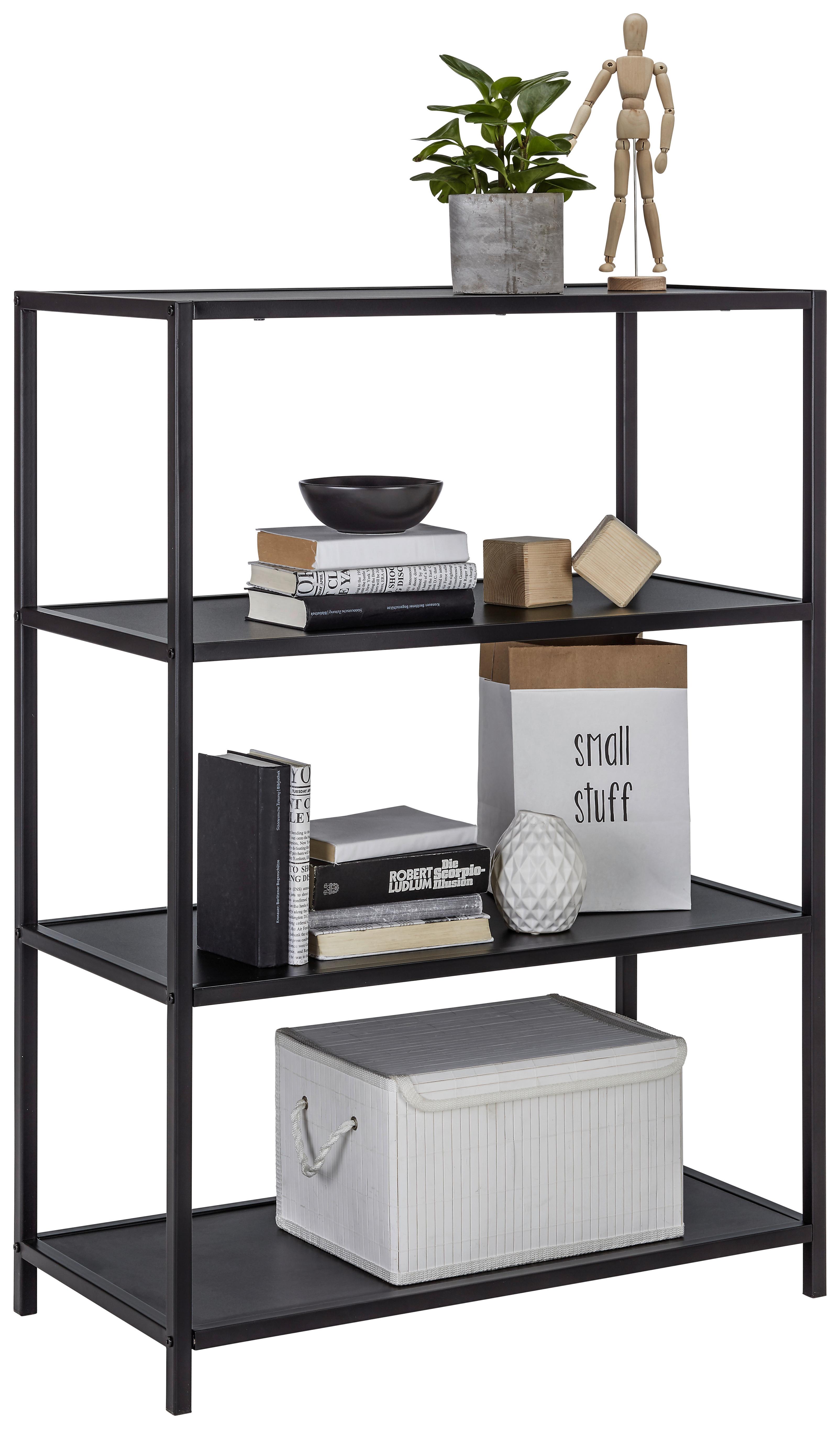 Regal in Schwarz - Schwarz, Modern, Holzwerkstoff/Metall (80/113/40cm) - Mömax