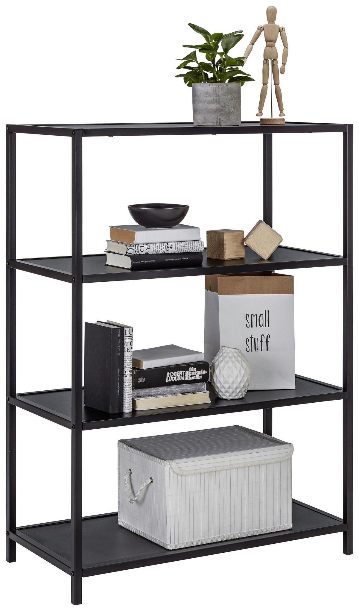 Regal in Schwarz - Schwarz, Modern, Holzwerkstoff/Metall (80/113/40cm) - Mömax