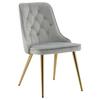 STUHL-SET VELVET DELUXE - Goldfarben/Hellgrau, Design, Kunststoff/Textil (50/88.5/66cm) - Livetastic