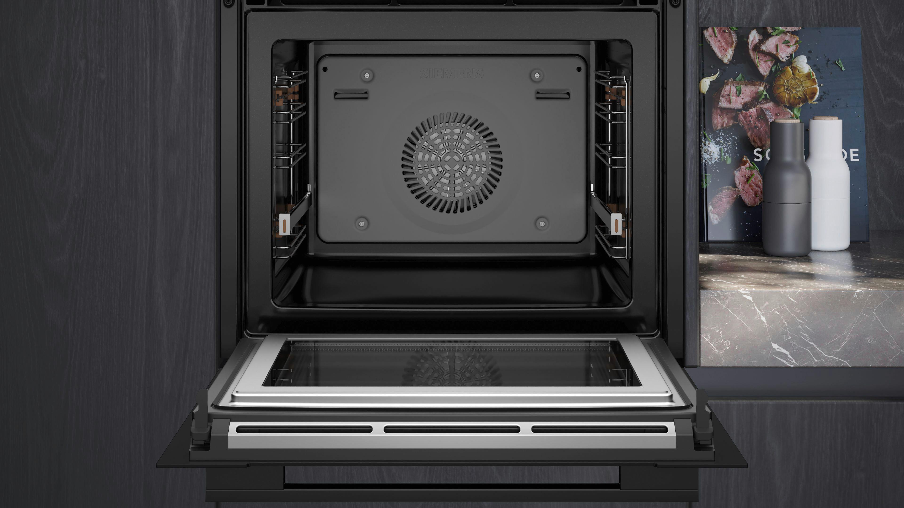 Einbaubackofen HM736GAB1 - Schwarz (59,4/59,5/54,8cm) - Siemens