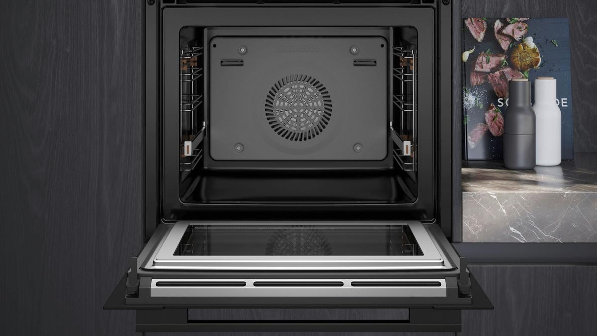 Einbaubackofen HM736GAB1 - Schwarz (59,4/59,5/54,8cm) - Siemens