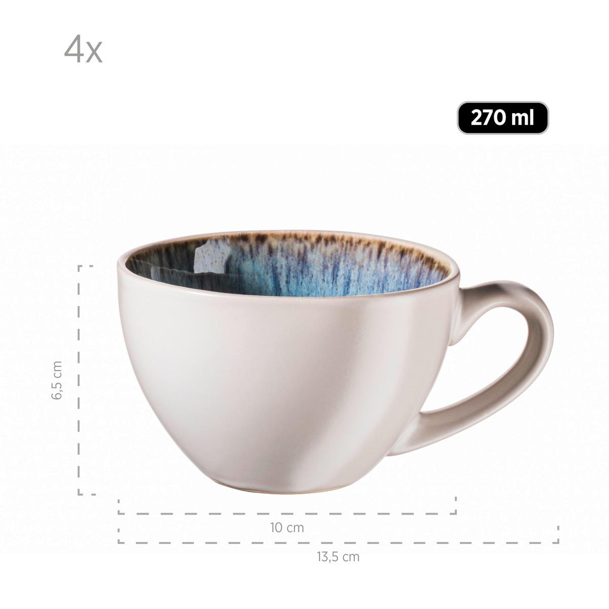KAFFEESERVICE KAFFEETASSENSET, 934011 - Blau, Basics, Keramik (13,5/6,5/10cm) - Mäser