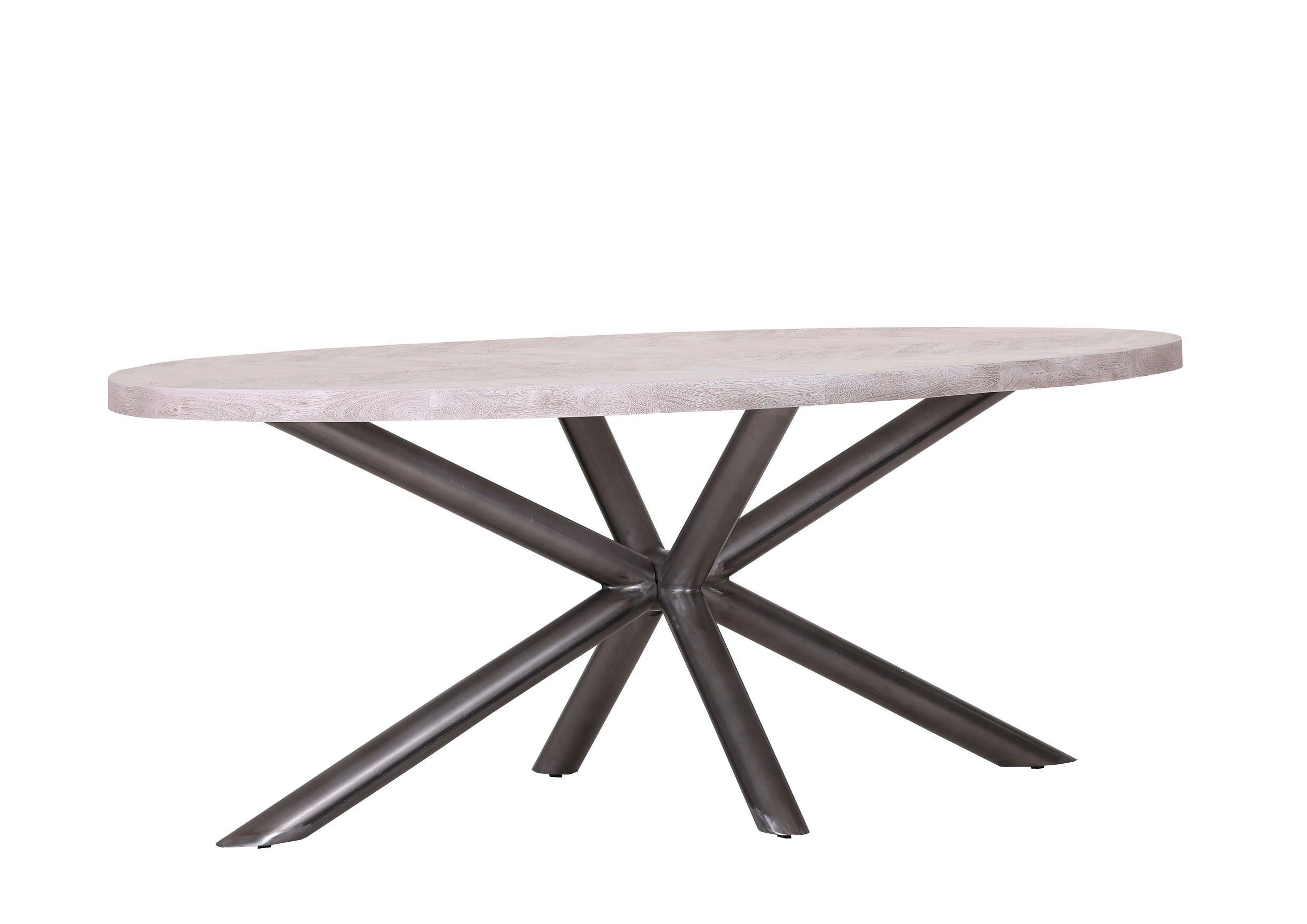 Esstisch Bianca Weiß - Weiß, Design, Holz/Metall (200/110/77cm) - Premium Living