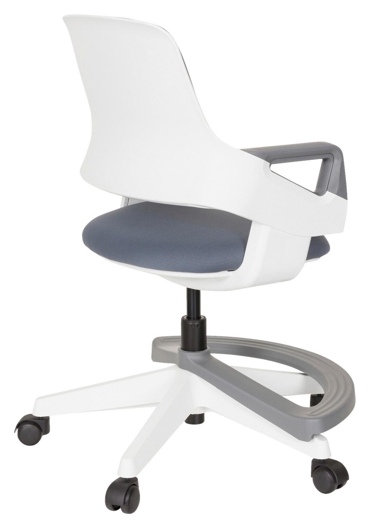 Jugenddrehstuhl Kid Flex ca. 53x80-93x60 cm Grau - Weiß/Grau, Basics, Kunststoff (53/80-93/60cm) - MID.YOU